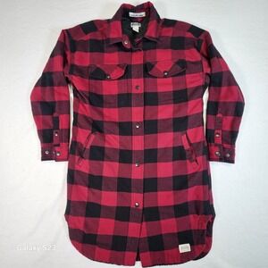Duluth Trading Company Jacket Shirt Small  S Mens‎ Folklore Flannel Red Plaid